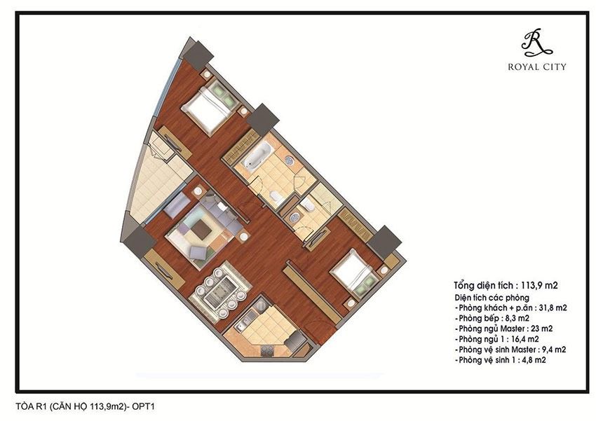 Bán căn hộ R1 Royal City tầng 12
