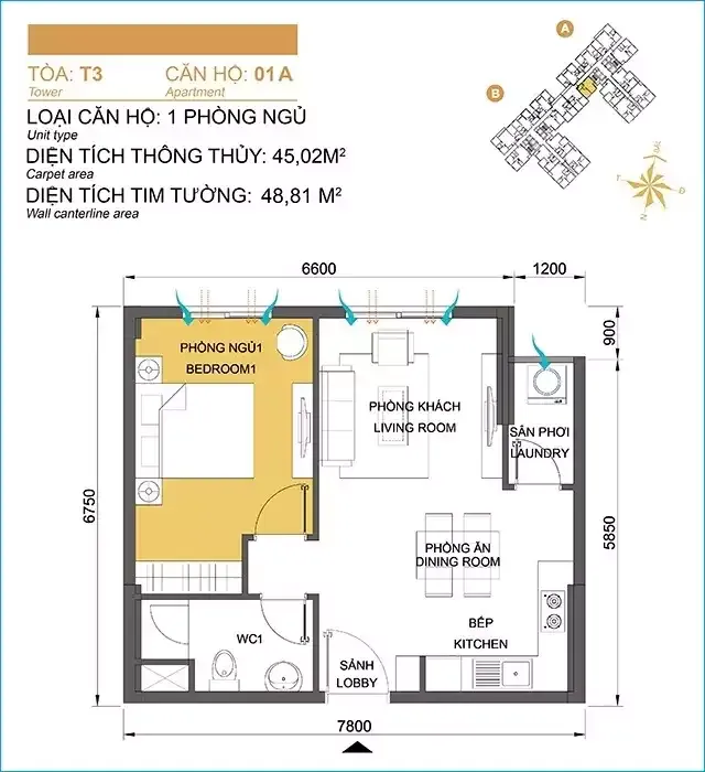Cho thuê căn hộ T3 Masteri Thảo Điền tầng 30