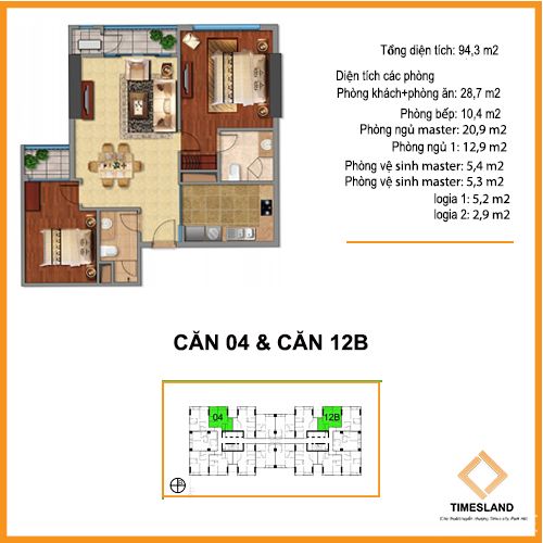 Bán căn hoa hậu 2pn sáng T02 cực đẹp, phòng khách rộng Floor Photo No.1