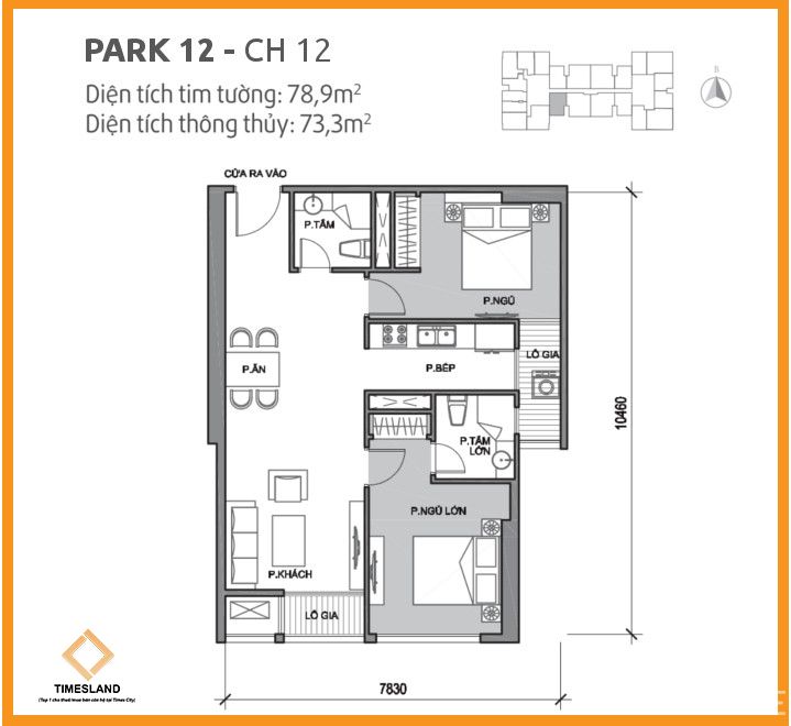 Bán 2pn diện tích rộng 79m P12 siêu vip Floor Photo No.1