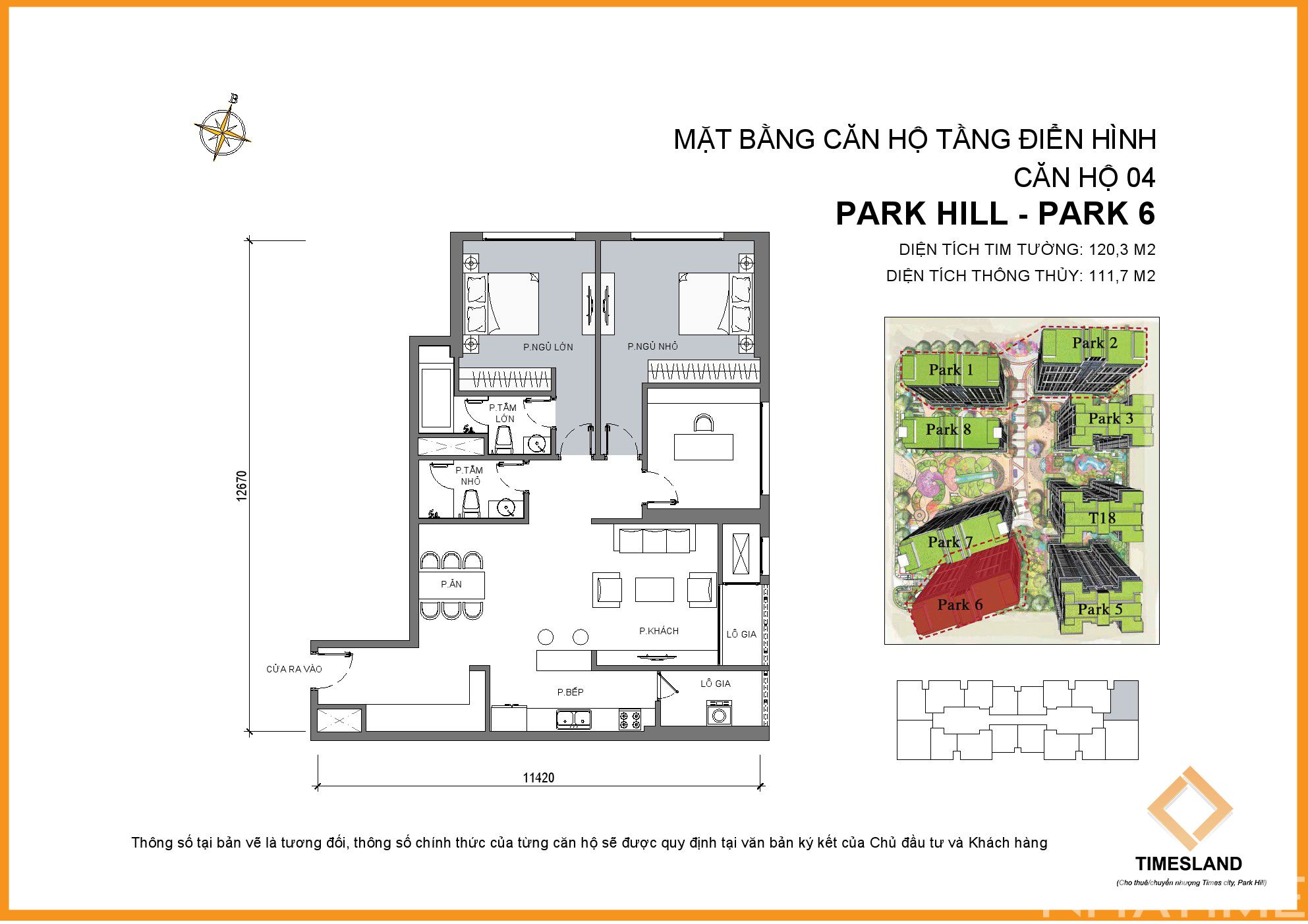 Bán 3Pn góc 120m Park 06 view đẹp Floor Photo No.1