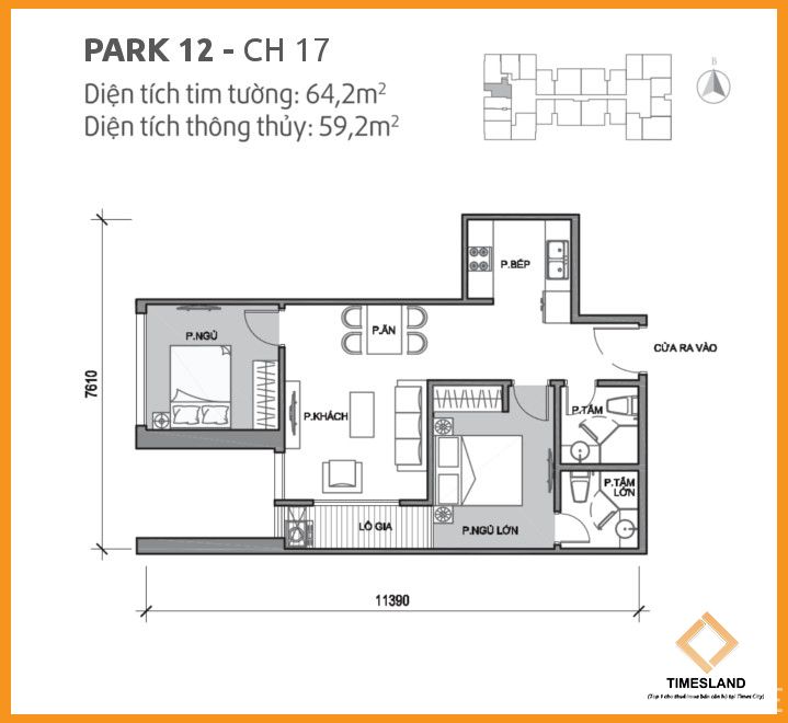 Cho thuê 2pn full đồ P12 Floor Photo No.1