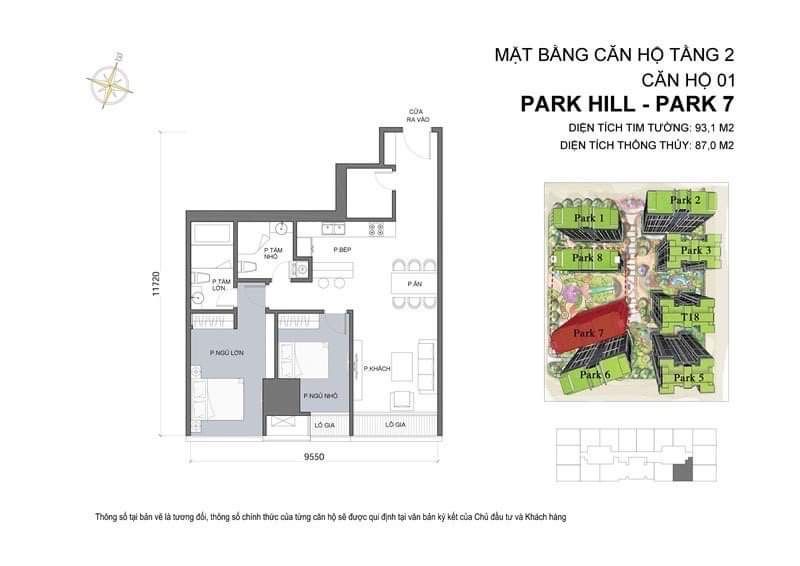 Bán 2Pn 95m Park 07 tầng 02 Floor Photo No.1