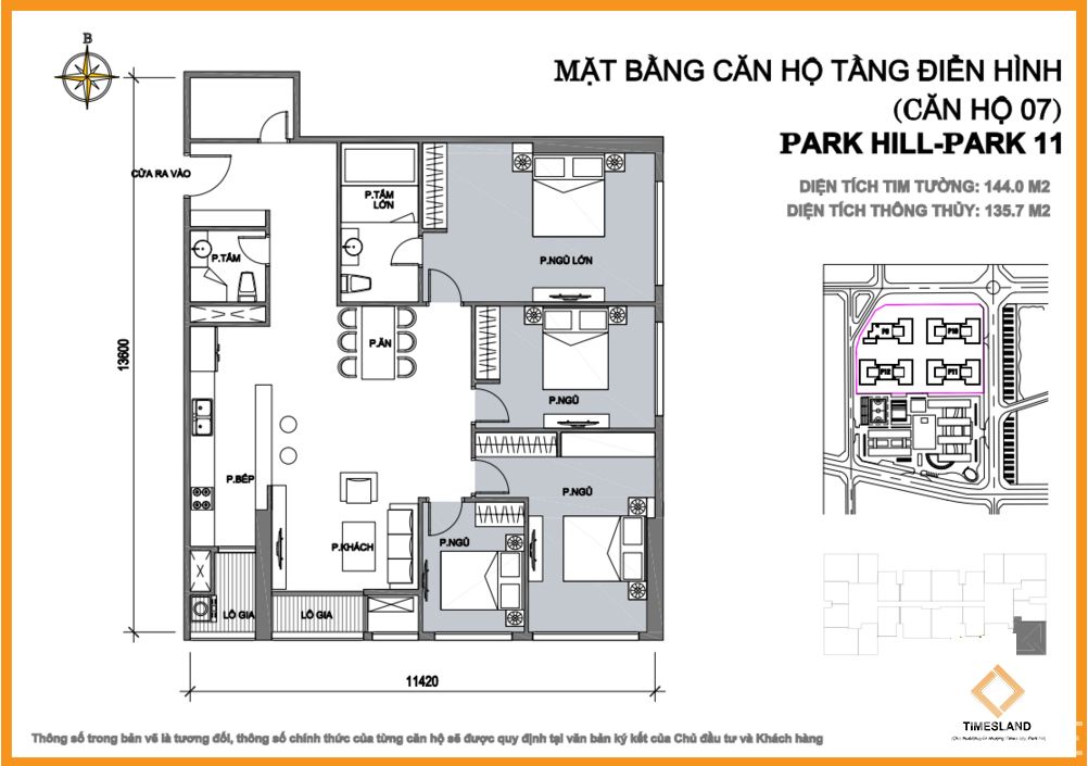 Bán 4Pn góc dt rộng 150m Park 11 siêu vip Floor Photo No.1