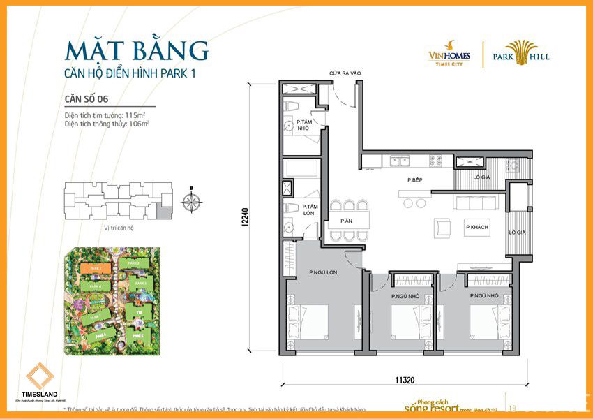 Bán 2pn Park 01 góc Đông Nam Floor Photo No.1