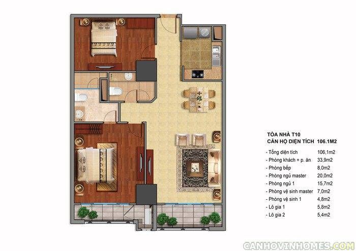 Bán 2pn rộng 106m T10 vip Floor Photo No.1