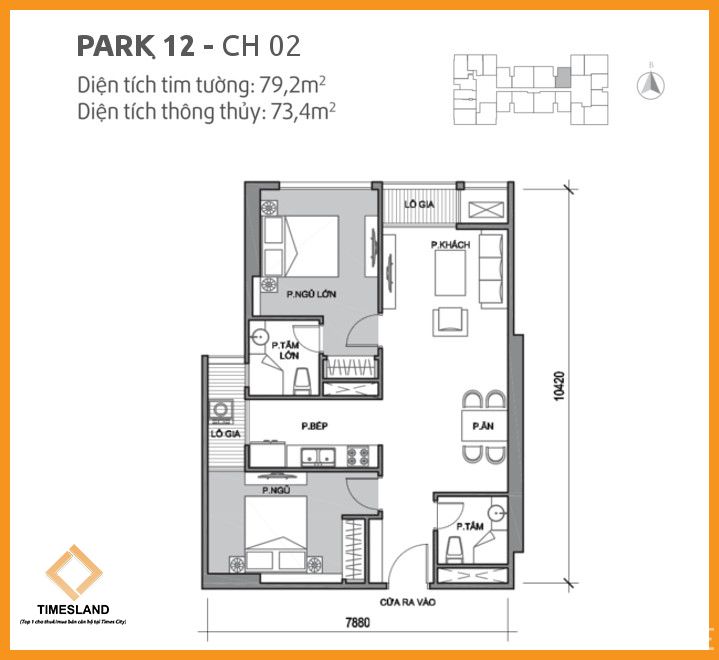 Bán 2pn view bể bơi Park 12 Times City Floor Photo No.1