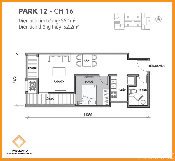 Cho thuê 1pn full đồ đẹp Park 12 Times City Floor Photo No.1