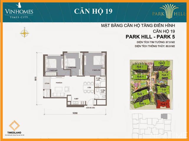 Bán căn hộ 3pn góc trong park 05 giá rẻ Floor Photo No.1