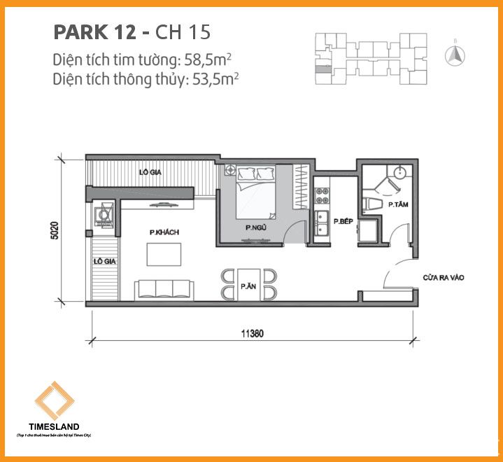 Bán 2pn đã sửa toa Park 12 Times City Floor Photo No.1