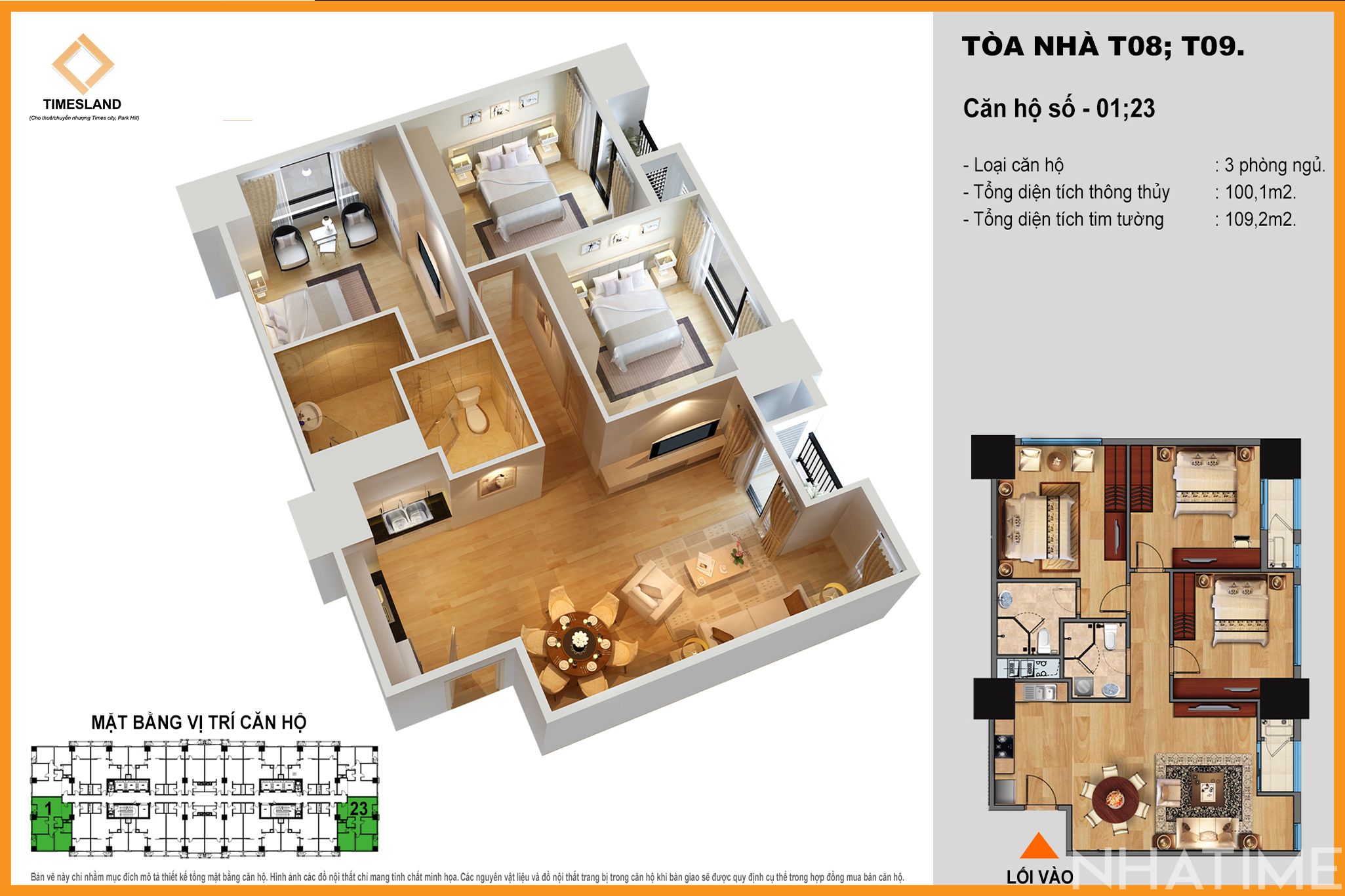 Cho thuê 3pn góc đẹp full đồ T08 Times City Floor Photo No.13