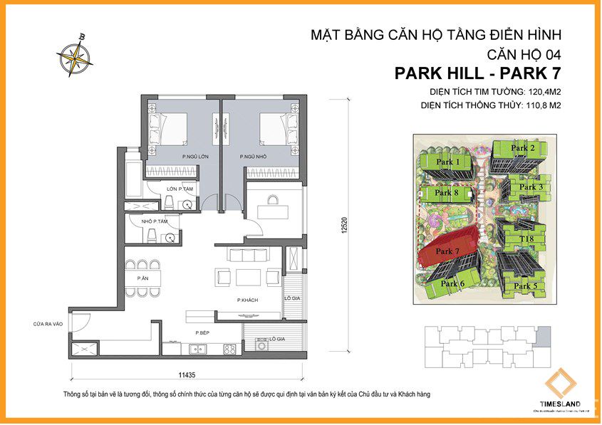 Bán 3pn 120m góc Park 07 Times City Floor Photo No.1