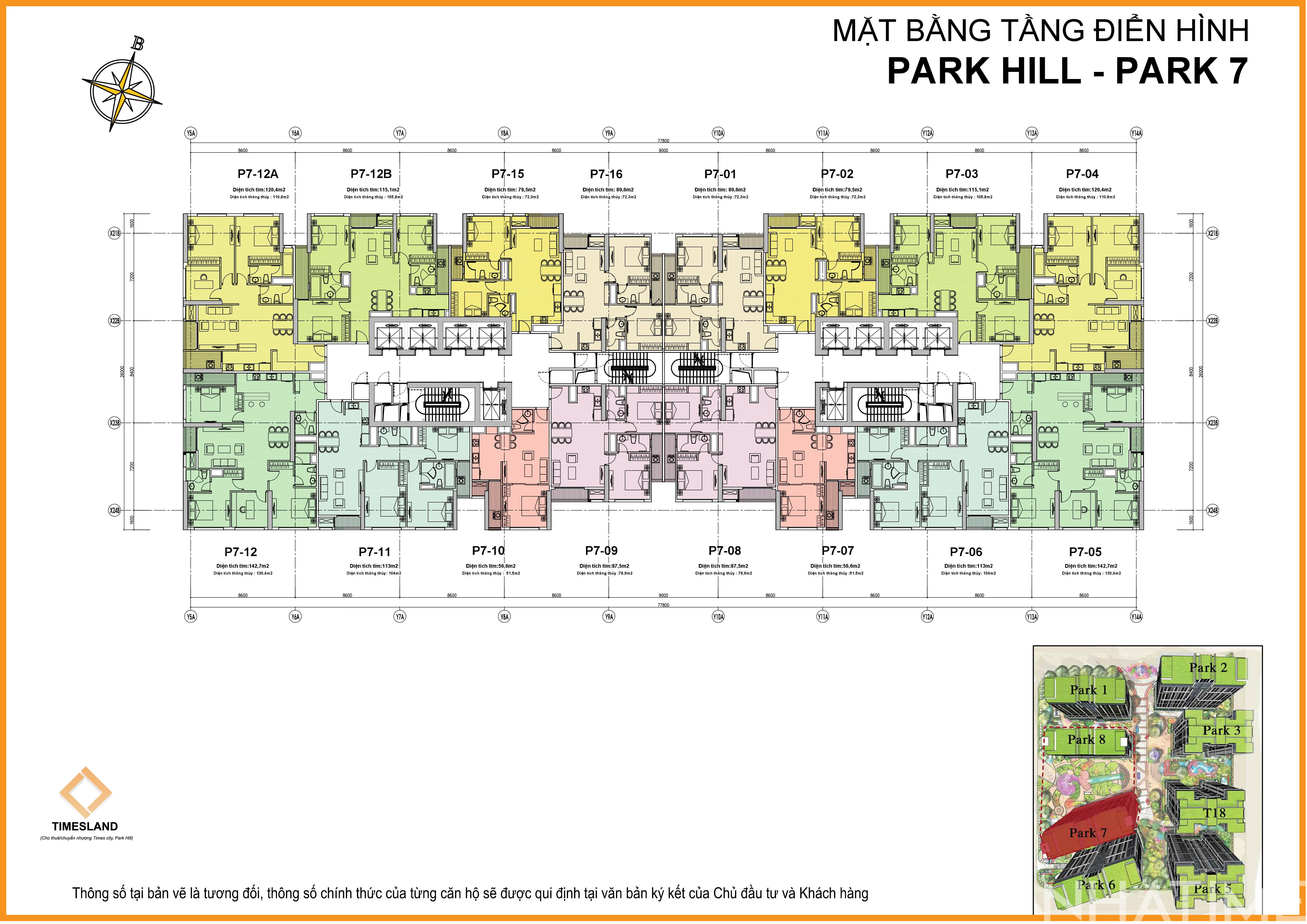 Bán 3pn 120m góc Park 07 Times City Floor Photo No.2