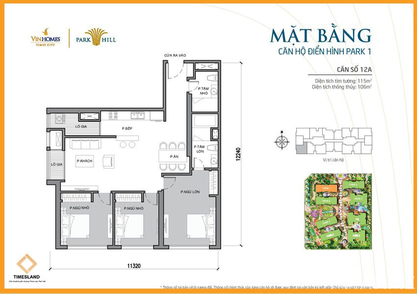 Bán 3pn góc 115m park 1 Floor Photo No.1