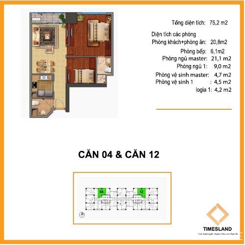Cho thuê 2pn full đồ đẹp tòa T05 Times city Floor Photo No.1