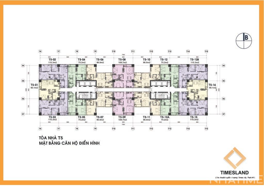 Cho thuê 2pn full đồ đẹp tòa T05 Times city Floor Photo No.3
