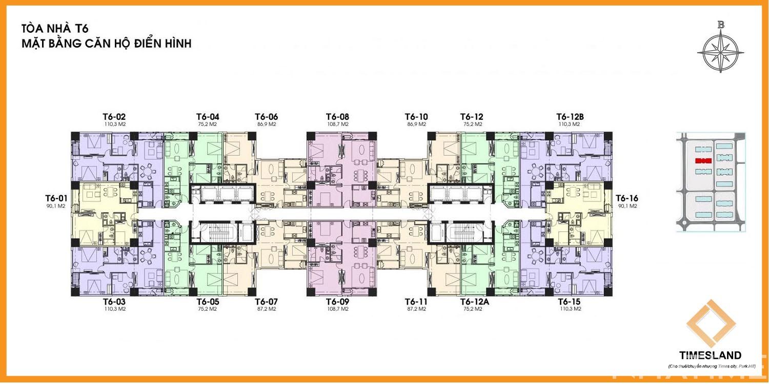 Bán 2pn dt 75m T06 Times City Floor Photo No.2