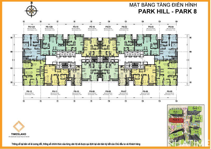 Bán 3pn Park 8 ban công hướng nam view thoáng quang trường Floor Photo No.3