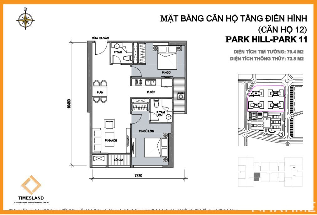 Bán 2pn Park 11 hướng nam thoáng mát Times City Floor Photo No.1