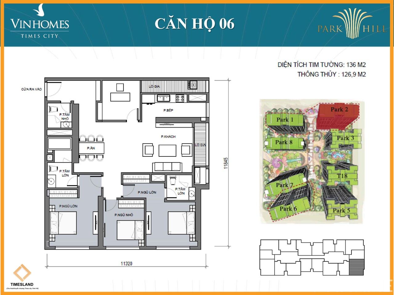 Bán 4pn tòa Park 02 Times City Floor Photo No.1