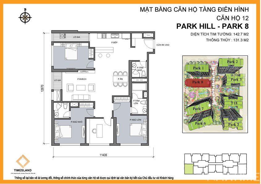 Bán 4pn góc đep Park 08 Times City Floor Photo No.1