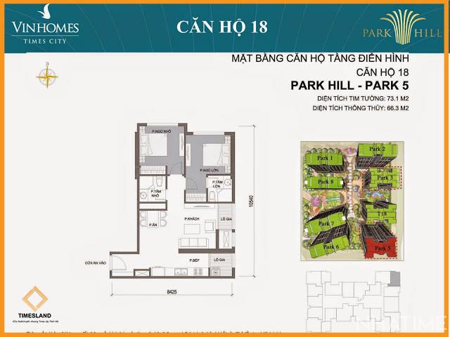 Bán 2pn goc sáng tòa Park 05 times city Floor Photo No.1