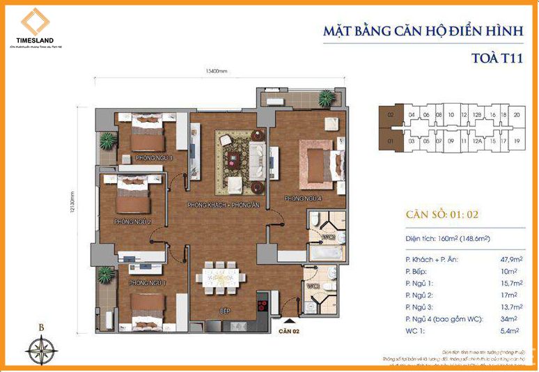 Cho thuê căn hộ 4 phòng ngủ Floor Photo No.1