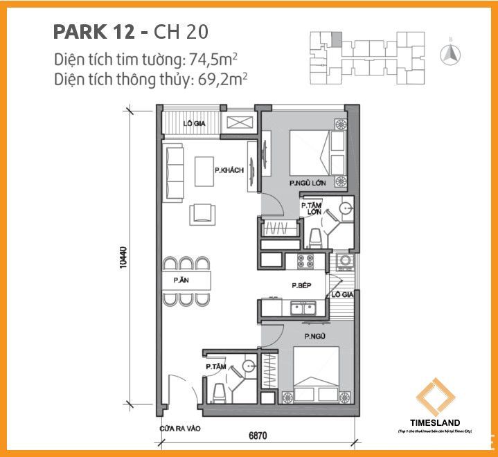 Bán 2Pn P12 times city Floor Photo No.1