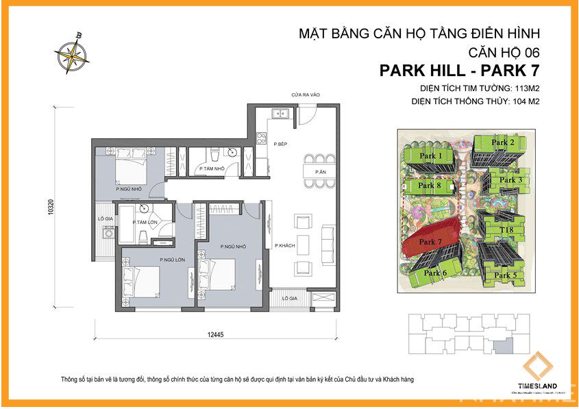 Cho thuê căn hộ 3phòng ngủ Floor Photo No.1