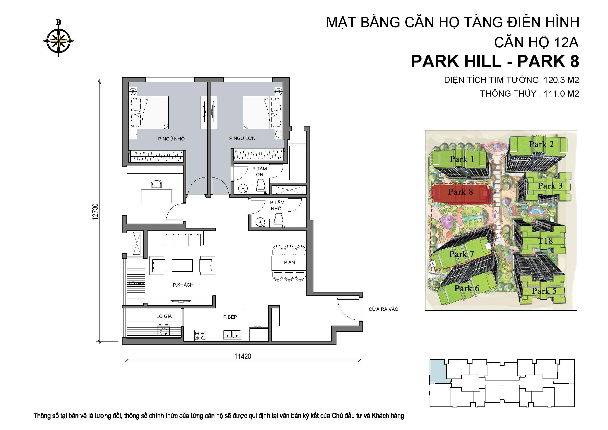 BÁN CĂN GÓC 3PN 120M PARK 08 Floor Photo No.1