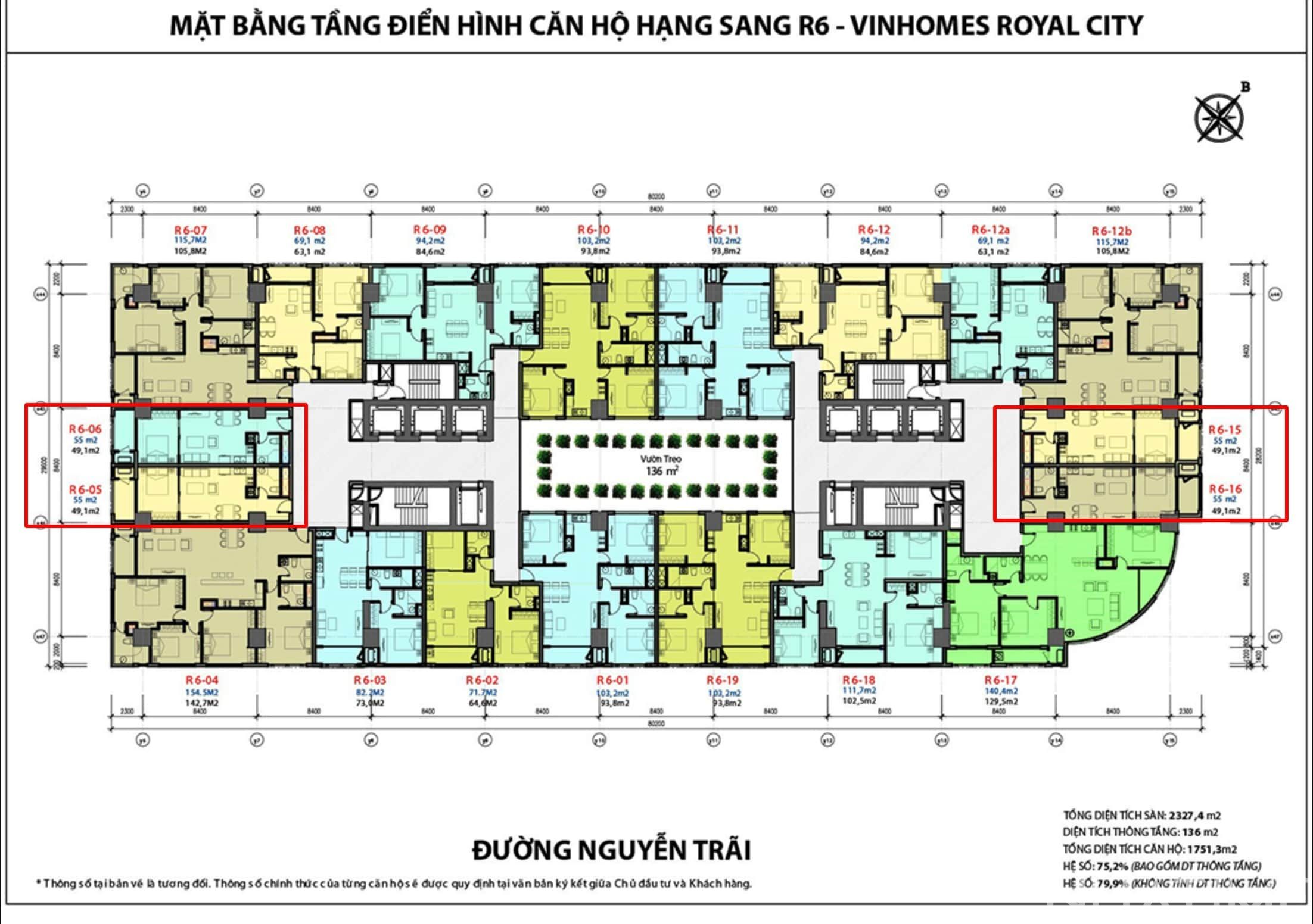 Layout mặt bằng căn hộ 1 phòng ngủ chung cư Royal City