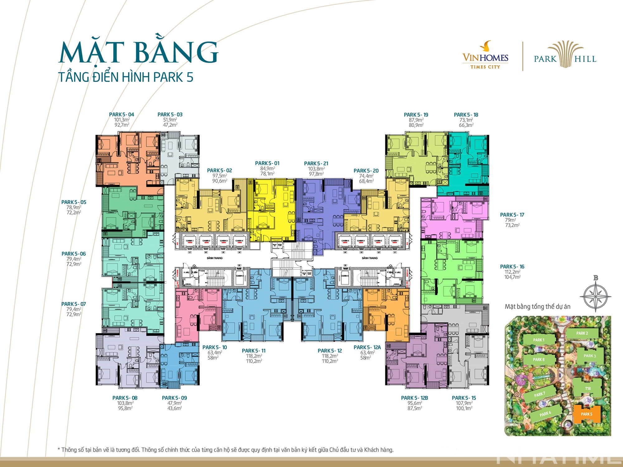 Layout mặt bằng Park 5 Vinhomes Times City Park Hill