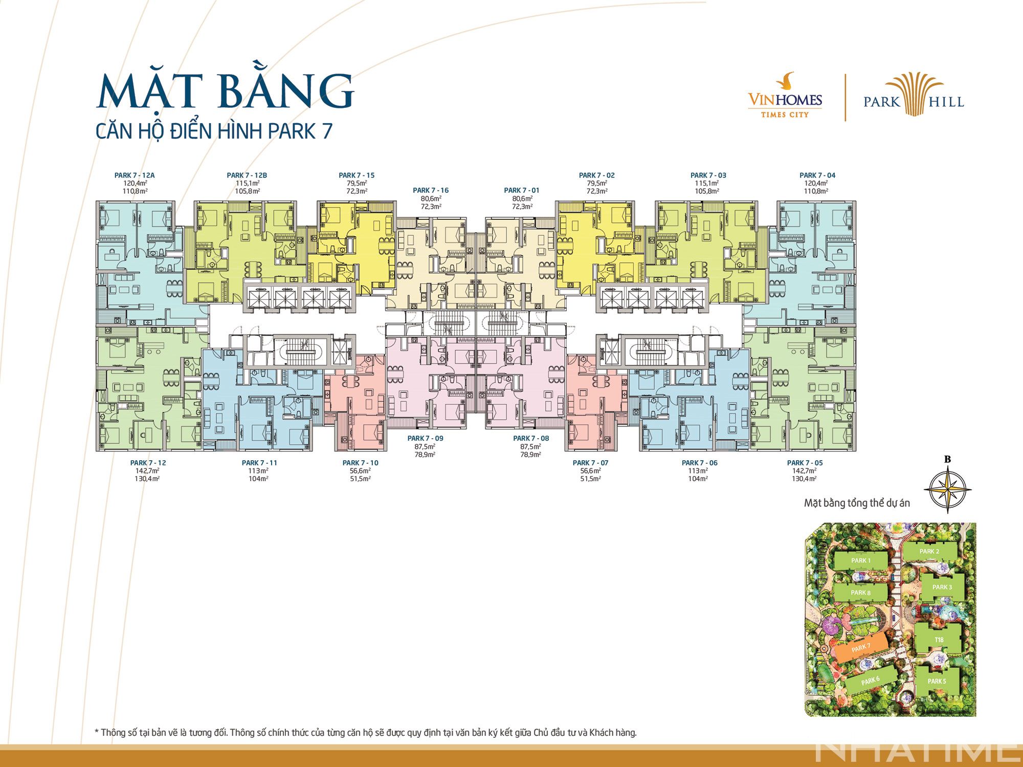 Layout mặt bằng Park 7 Vinhomes Times City Park Hill