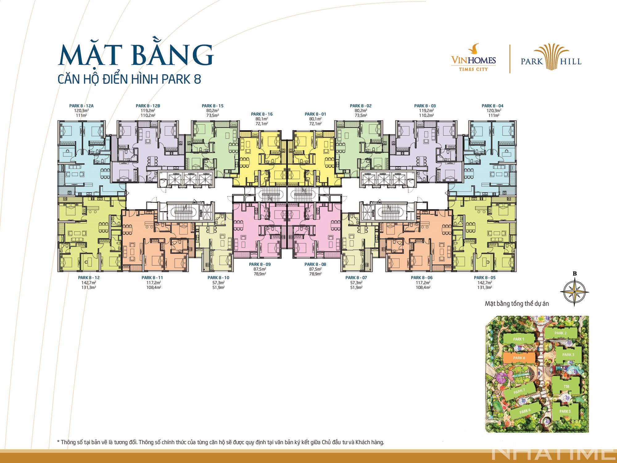 Layout mặt bằng Park 8 Vinhomes Times City Park Hill