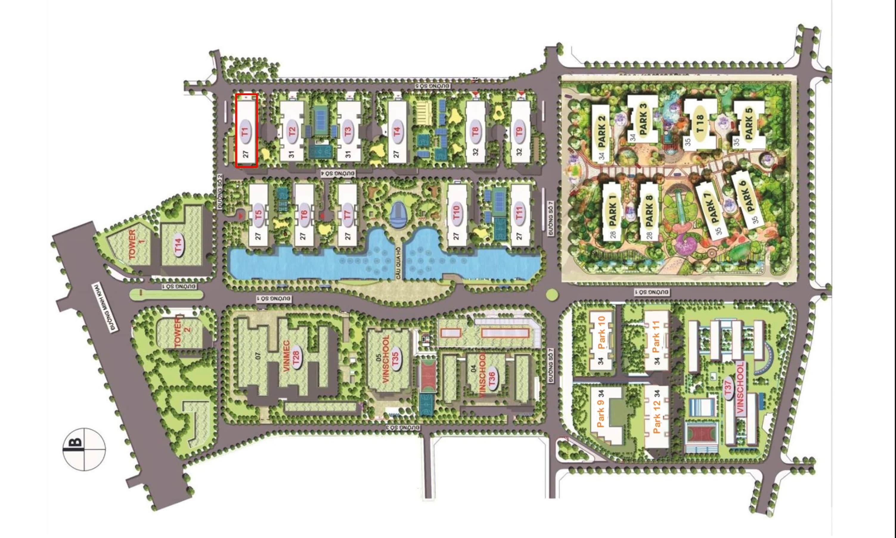 Layout mặt bằng T1 Times City