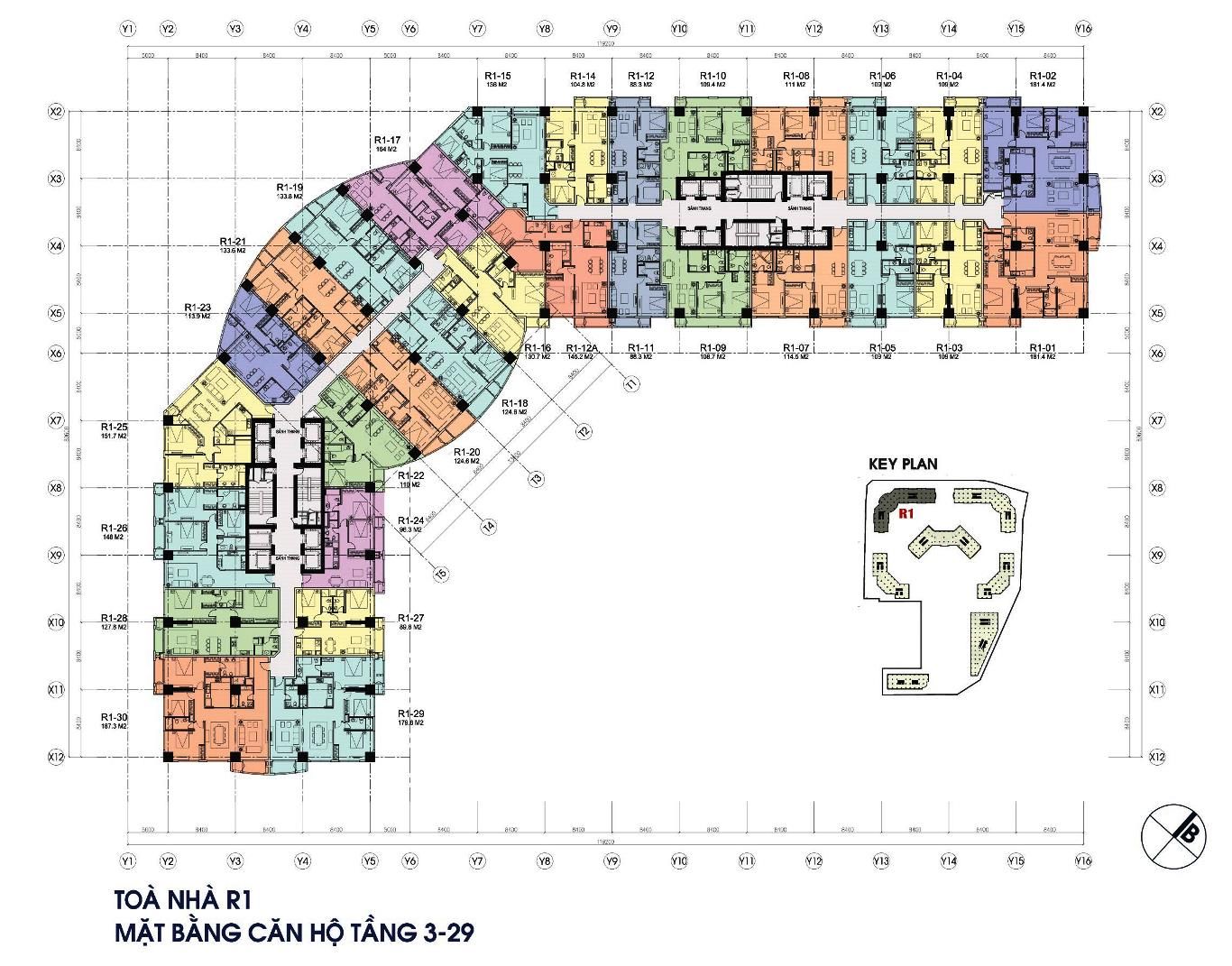 Mặt bằng căn hộ R1 Royal City