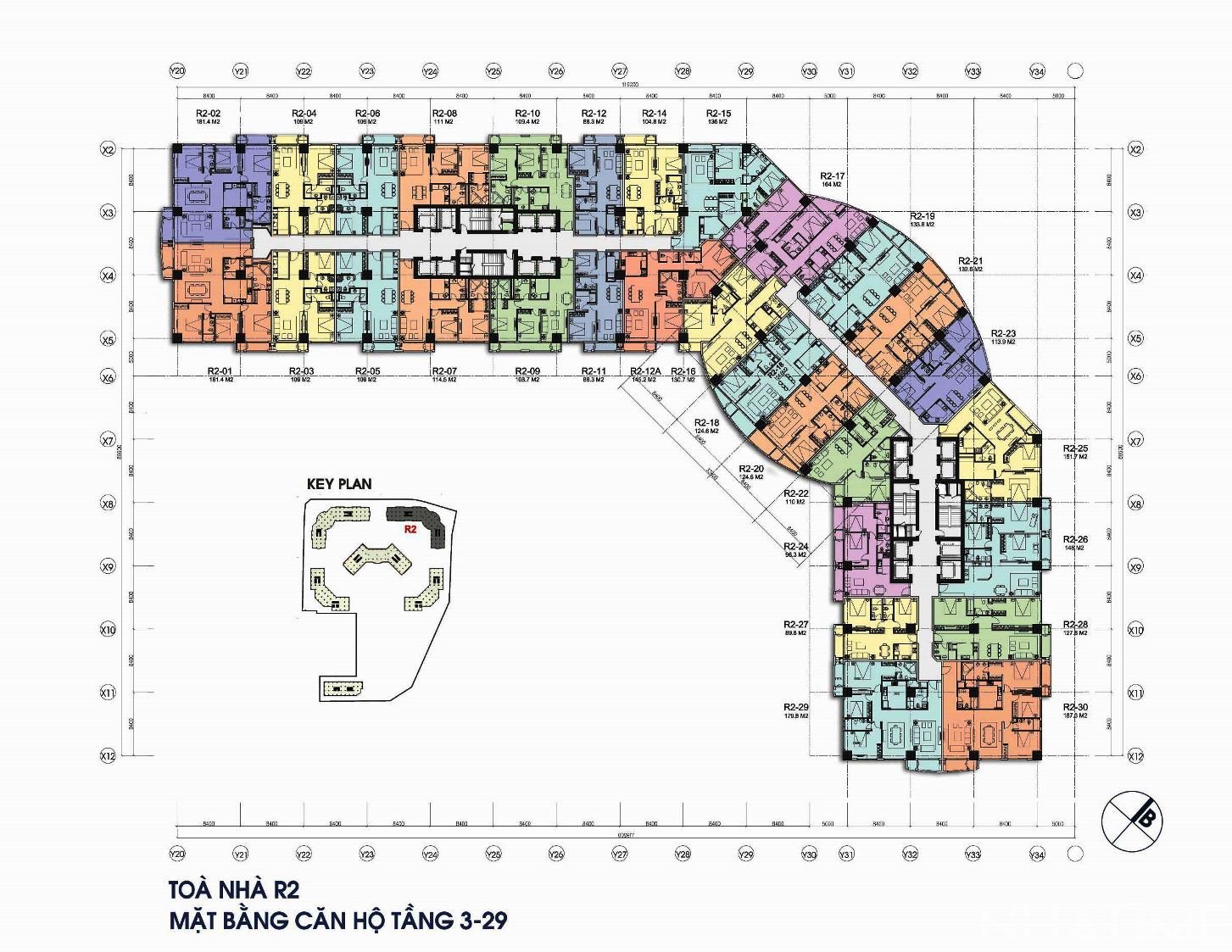Mặt bằng toà R2 Royal City
