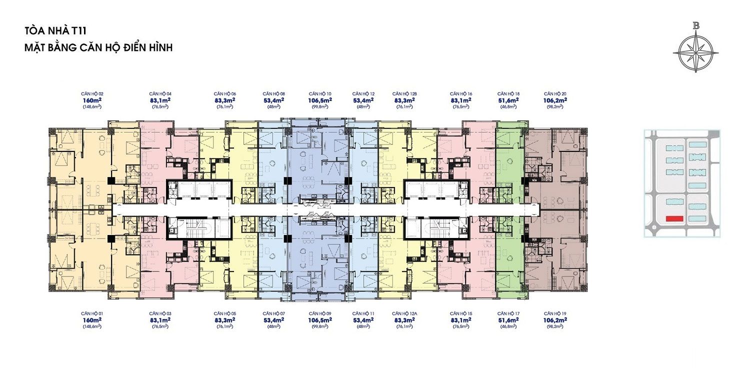 Mặt bằng toà T11 Times City