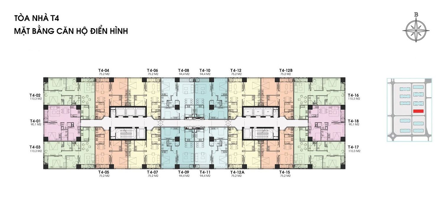 Mặt bằng toà T4 Times City