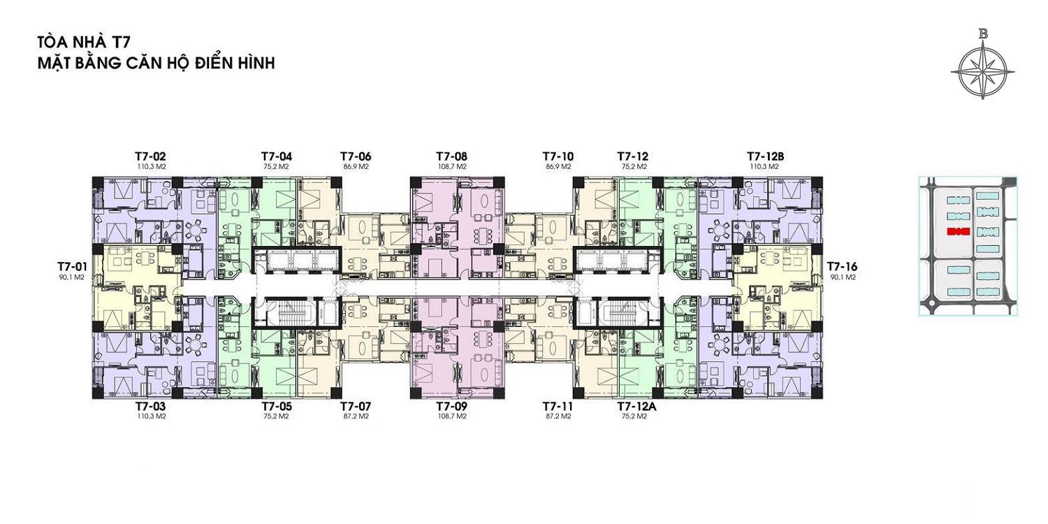 Mặt bằng toà T7 Times City