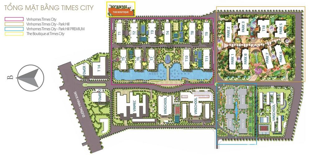 mat bằng khu đô thị times city